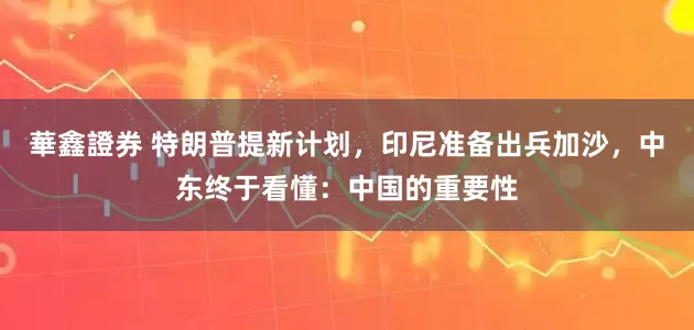 華鑫證券 特朗普提新计划，印尼准备出兵加沙，中东终于看懂：中国的重要性